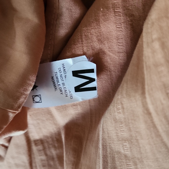 Monique Square Neck One Inch Straps Double Ruffle Midi Dress Size Medium W-640 - Picture 4 of 5